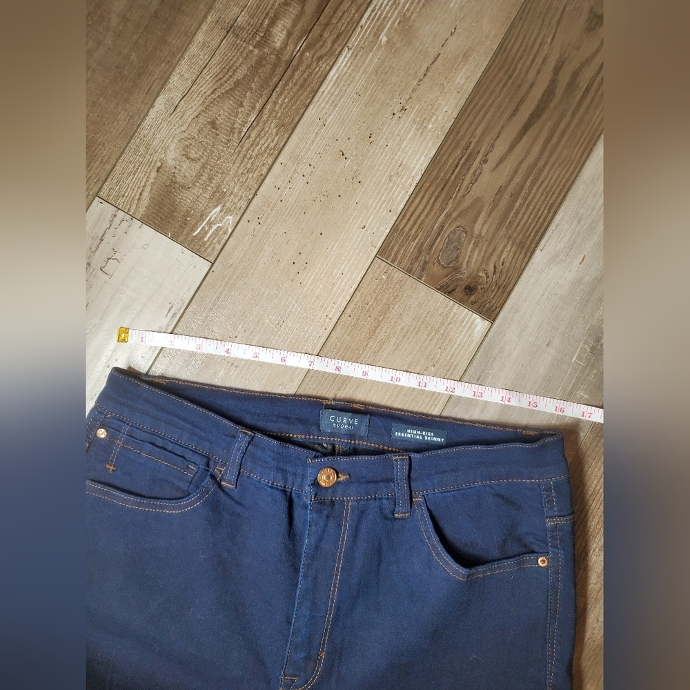 Curve Appeal Dark Wash High-Rise Essential Skinny Jeans Women's Size 14/32 NWOT - Picture 7 of 16